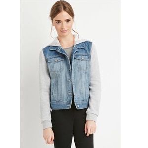 Forever 21 Hooded Denim Jacket